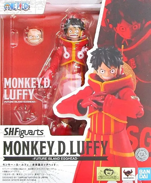 ONE PIECE S.H. FIGUARTS ACTION FIGURE MONKEY D LUFFY - FUTURE ISLAND EGGHEAD 9 CM
